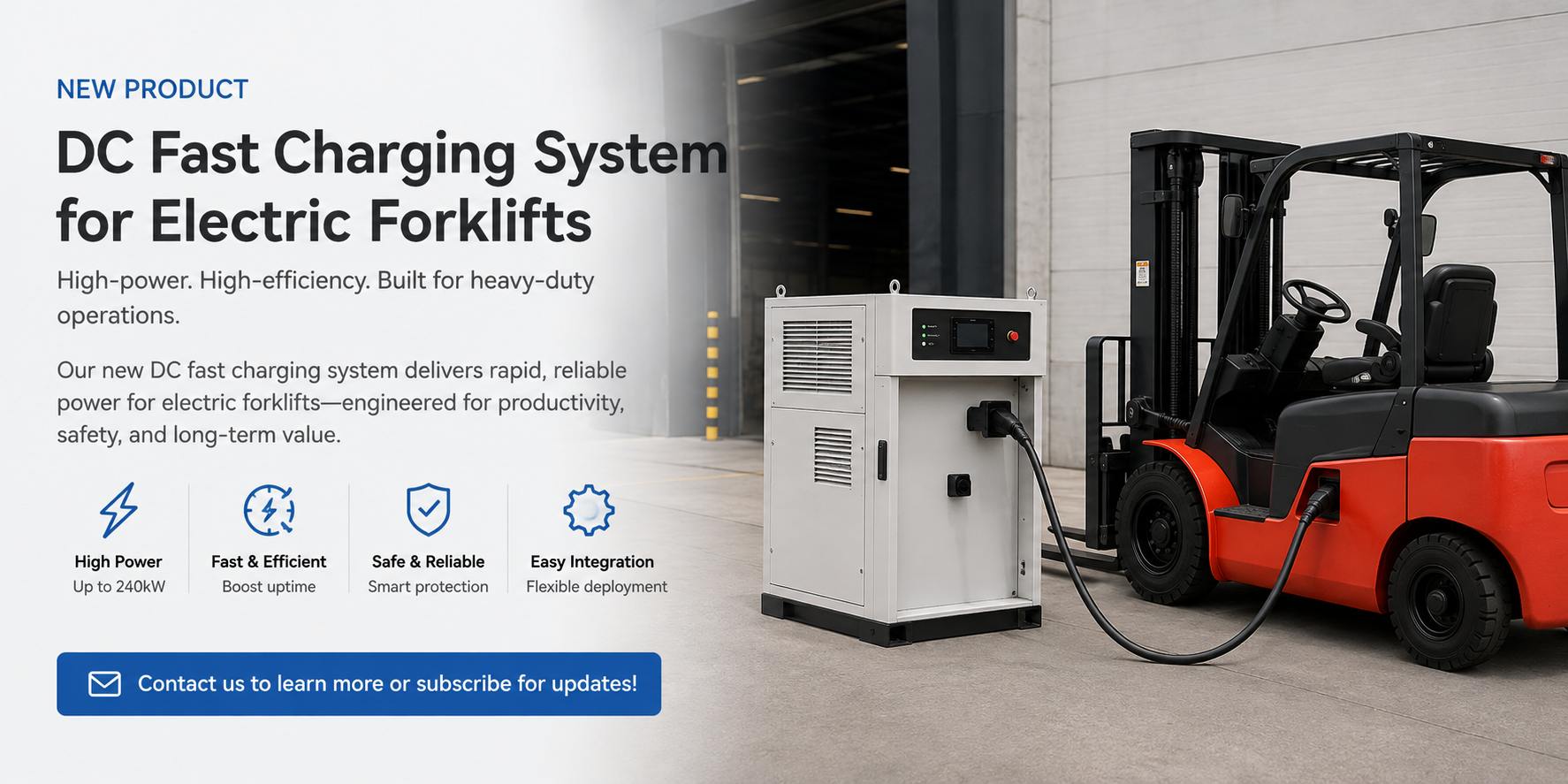 dc fast charging system for electric forklifts